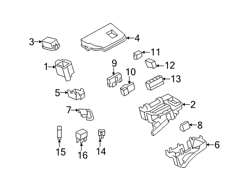 2010 Toyota Matrix Electrical Components Lower Cover Cover Diagram for 82661-12310