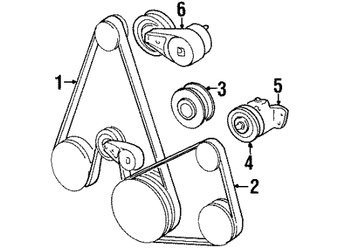 1998 Plymouth Voyager Belts & Pulleys TENSIONER-Belt Diagram for 4536154AE
