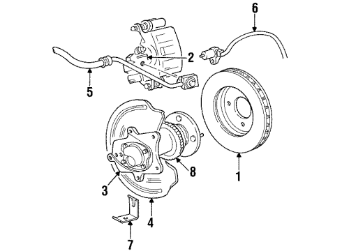 1998 Ford Mustang Anti-Lock Brakes ABS Pump Assembly Diagram for F8ZZ2C286CA