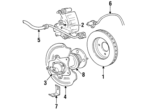 1996 Ford Mustang Rear Brakes Rear Speed Sensor Diagram for F4ZZ-2C190-BB