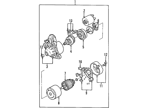 1996 Kia Sephia Starter REMAN Starter Diagram for RK90018400U