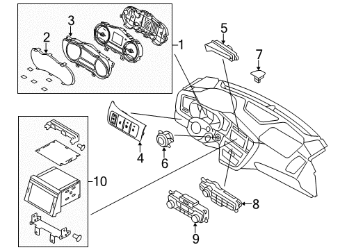 2016 Kia Optima Ignition Lock Cluster Assembly-Instrument Diagram for 940414U010