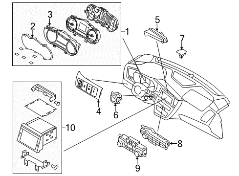 2016 Kia Optima Ignition Lock Glass & Bezel Assembly-C Diagram for 943604U200