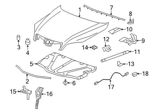 2012 Chevrolet Captiva Sport Hood & Components Latch Support Diagram for 96661525