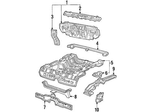 1984 Honda Civic Rear Body Floor, RR. Diagram for 04761-SB2-670ZZ