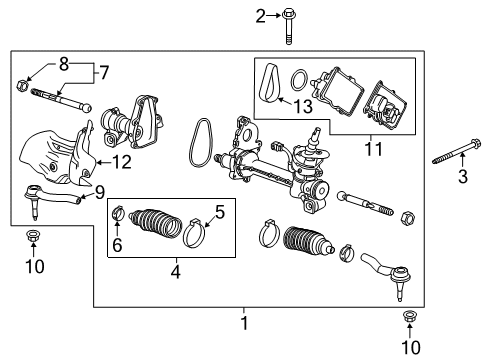 2022 Cadillac XT6 Steering Gear & Linkage Gear Assembly Diagram for 85520306
