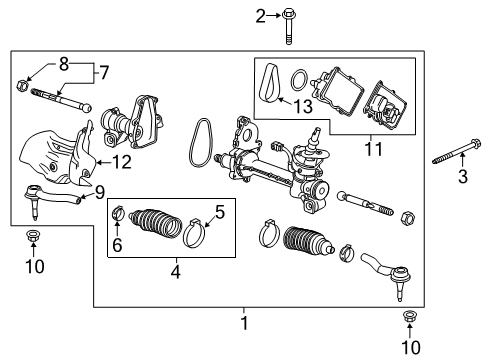 2021 Cadillac XT6 Steering Column & Wheel, Steering Gear & Linkage Gear Assembly Diagram for 85140551