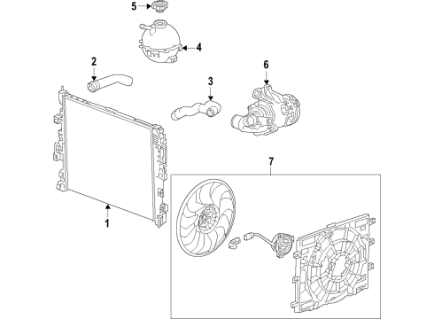 2019 Cadillac XT4 Cooling System, Radiator, Water Pump, Cooling Fan Fan & Motor Diagram for 84595417