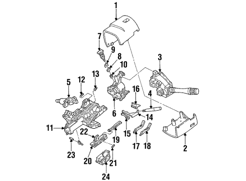 1997 Mercury Sable Trunk Latch Diagram for XF1Z-5443200-AA