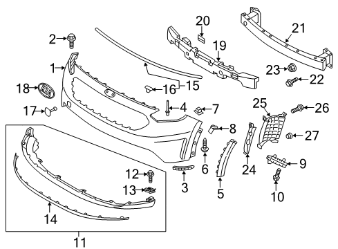 2018 Kia Niro Front Bumper Bracket-Front Bumper Side Diagram for 86513G5000