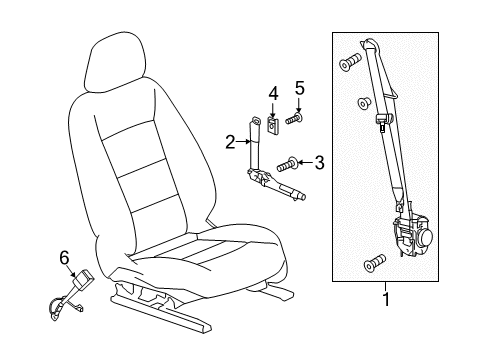 2021 GMC Terrain Seat Belt Buckle Diagram for 19368485