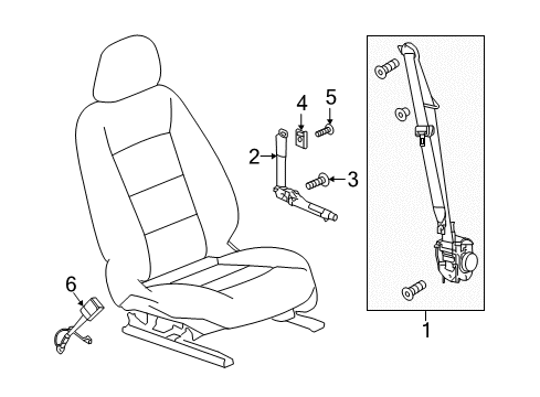 2021 GMC Terrain Seat Belt Tensioner Bolt Diagram for 11548845