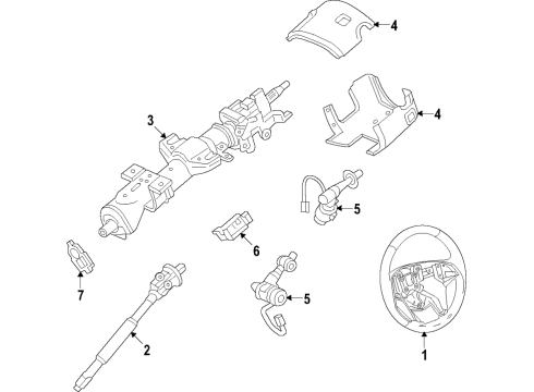 2020 Cadillac Escalade Steering Column & Wheel, Steering Gear & Linkage Steering Wheel Diagram for 84310982