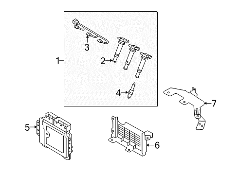 2009 Hyundai Santa Fe Ignition System Engine Control Module Unit Diagram for 39109-3E374