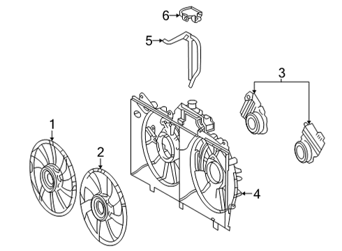 2019 Toyota Mirai Cooling Fan Fan Motor Diagram for 16363-30041