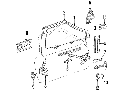 1986 Honda Prelude Front Door Handle Assembly, Passenger Side (Outer) Diagram for 75610-SB0-024ZZ