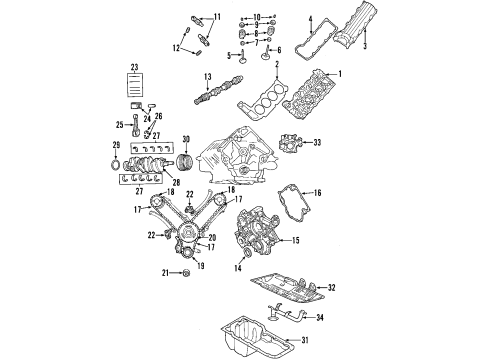 2003 Dodge Ram 1500 Engine Parts, Mounts, Cylinder Head & Valves, Camshaft & Timing, Oil Pan, Oil Pump, Balance Shafts, Crankshaft & Bearings, Pistons, Rings & Bearings Spring-Valve Diagram for 53020749AC