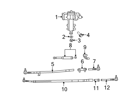 2013 Jeep Wrangler P/S Pump & Hoses, Steering Gear & Linkage ADJUSTER-Steering Link Diagram for 52126122AC