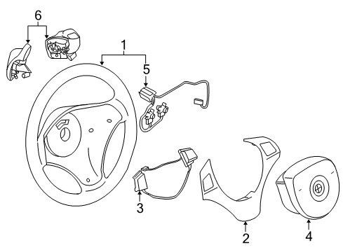 2008 BMW M3 Steering Wheel & Trim Multifunct Steering Wheel Switch Diagram for 61319125343