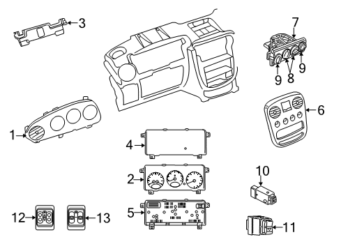 2005 Chrysler PT Cruiser Cluster & Switches Switch-Power Window Diagram for 1DX291DVAA