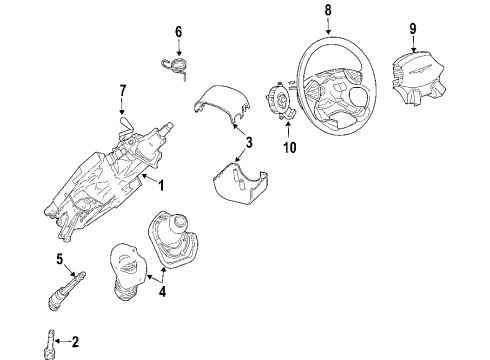 2008 Chrysler Pacifica Steering Column, Steering Wheel & Trim Shield-Heat Diagram for 4809978AA