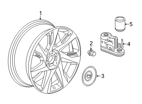 2014 Cadillac ELR Wheels Machined Inch Wheel Diagram for 23273204