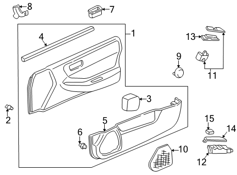 2000 Acura Integra Mirrors Weatherstrip, Left Front Door (Inner) Diagram for 72375-ST8-003
