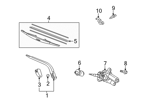 2007 Honda Fit Wiper & Washer Components Nozzle Set, Windshield Rear Diagram for 76850-SLN-305