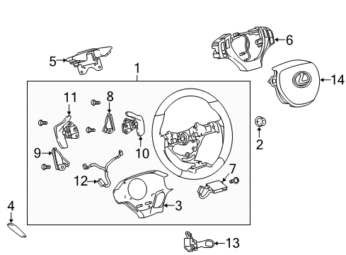 2013 Lexus RX350 Steering Column & Wheel, Steering Gear & Linkage Cruise Switch Nut Diagram for 90179-12071