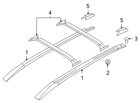 2012 Hyundai Santa Fe Luggage Carrier Rack Assembly-Roof RH Diagram for 87280-0W100