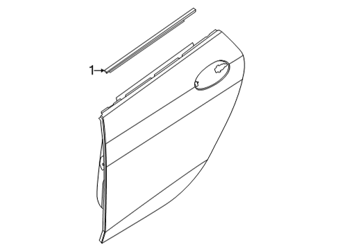 2022 BMW 228i xDrive Gran Coupe Exterior Trim - Rear Door WINDOW WELL STRIP, OUTER, DO Diagram for 51357483140