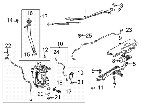 2021 Buick Encore GX Wipers Wiper Arm Nut Diagram for 11546460