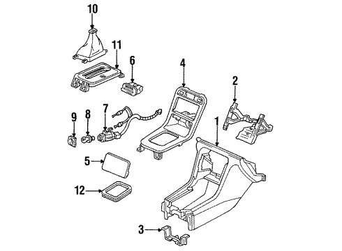 1996 Honda Accord Front Console Clip, Radio Panel Diagram for 90650-SE3-000