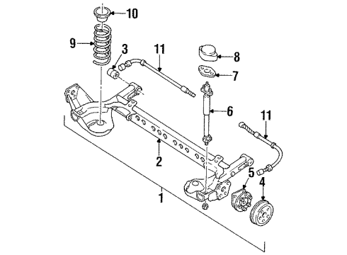 1996 Buick Skylark Rear Axle, Suspension Components Cable, Parking Brake Rear Diagram for 22651234