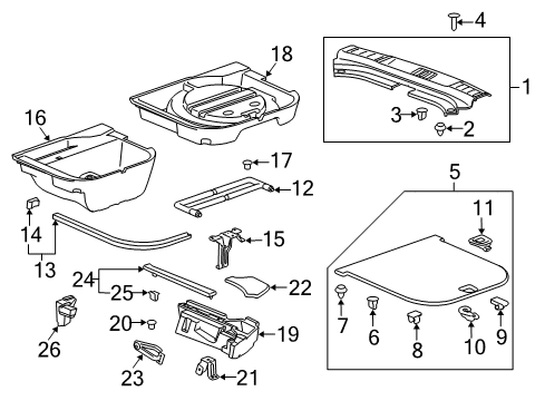 2012 Cadillac SRX Interior Trim - Rear Body Sill Trim Diagram for 22823156