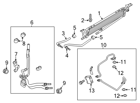 2016 Ford Taurus Trans Oil Cooler Cooler Pipe Diagram for DG1Z-7R081-A