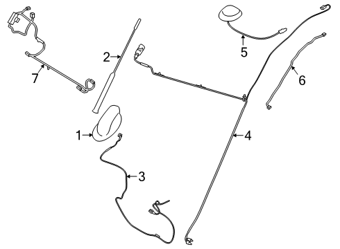 2019 Ford Transit Connect Navigation System Antenna Mast Diagram for 9T1Z-18A886-A