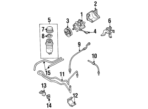 1998 Acura SLX P/S Pump & Hoses Cap, Power Steering Oil Tank Diagram for 8-94481-841-1