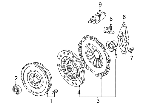 1999 BMW 540i Hydraulic System Repair Kit Output Cylinder Clutch Diagram for 21521159332