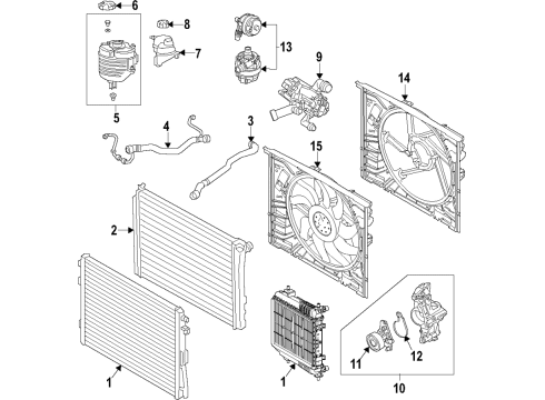 2020 BMW M340i xDrive Cooling System, Radiator, Water Pump, Cooling Fan REMOTE RADIATOR Diagram for 17118672237