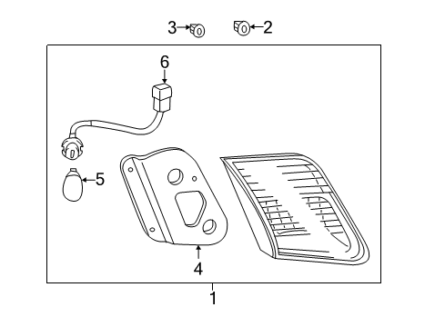 2010 Toyota Camry Bulbs Back Up Lamp Assembly Diagram for 81580-06230