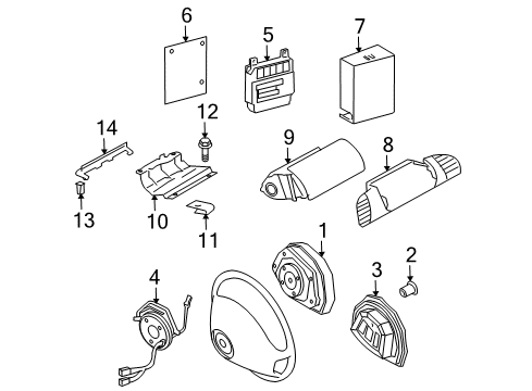 2003 Dodge Sprinter 2500 Air Bag Components Clock Spring Diagram for 5104089AA