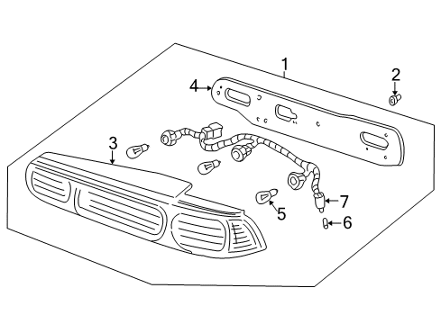 1994 Acura Integra Tail Lamps Taillight Assembly, Passenger Side Diagram for 33500-ST7-A01