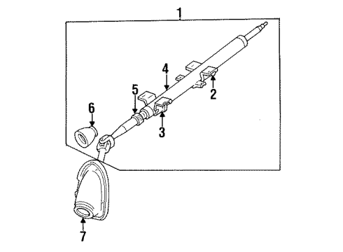 1987 Mitsubishi Mirage Steering Column Lock Asm Steering Handle Diagram for MB364617