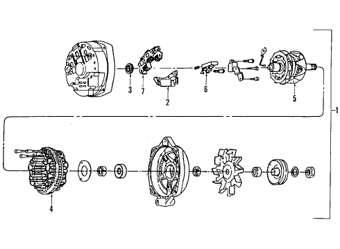 1990 Cadillac Allante Alternator Generator, Remanufactured Diagram for 10463070