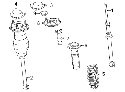 Diagram for 2002 Lexus LS430 Struts & Components - Rear
