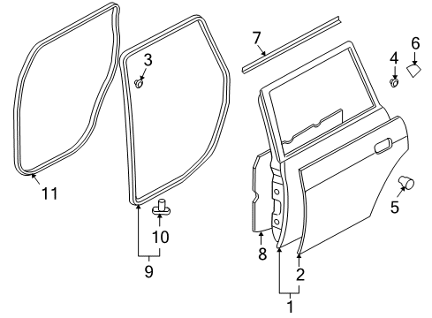 2010 Mitsubishi Endeavor Rear Door Plug-Floor Pan Diagram for MU670035