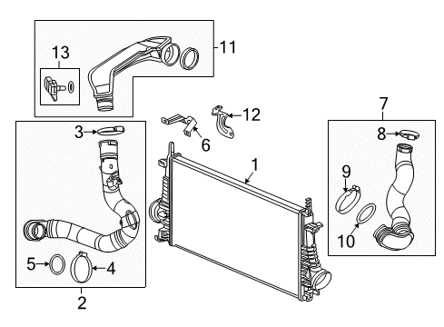2011 Saab 9-5 Intercooler Inlet Tube Clamp Diagram for 13280718