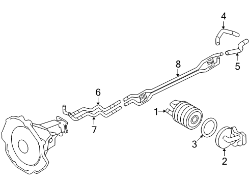 2016 Nissan GT-R Oil Cooler Heat-EXCHANGER Diagram for 21606-JF00A