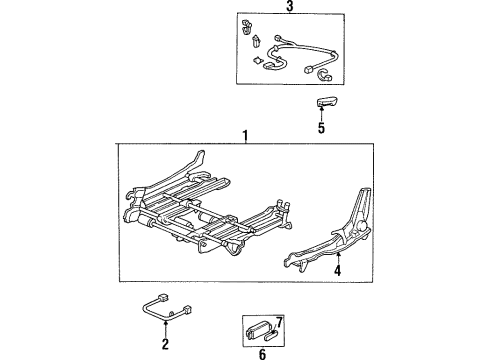1996 Honda Accord Tracks & Components Switch Assembly, Power Seat (Excel Charcoal) Diagram for 35950-SV1-L32ZB